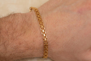 Vintage Swedish Gold 'X-Link' Bracelet 18K Gold Unusual Chain Link