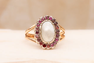 Georgian Blister Pearl Cluster Ring