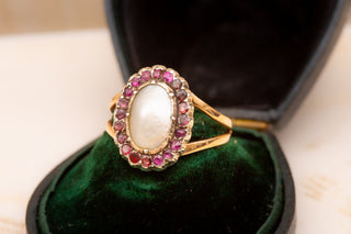 Georgian Blister Pearl Cluster Ring