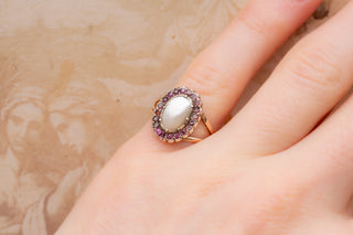 Georgian Blister Pearl Cluster Ring