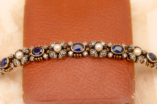 Vintage Sapphire and Pearl Bracelet