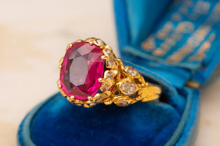 Antique Verneuil Ruby and Diamond Ring