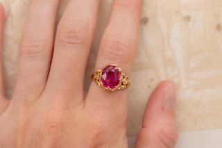 Antique Gold and Diamond Ring with Verneuil Ruby
