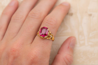 Antique Gold and Diamond Ring with Verneuil Ruby