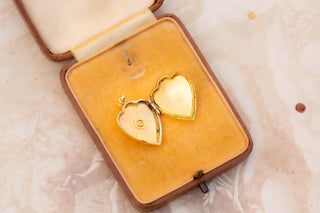 Antique Gold Heart Locket with Pearl, c. 1900