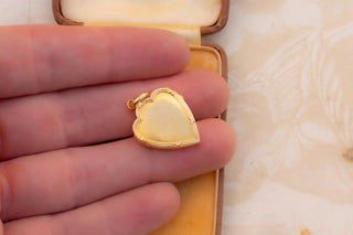 Antique Gold Heart Locket with Pearl, c. 1900
