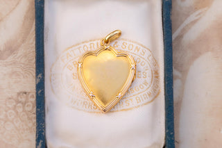 Antique Gold Heart Locket with Pearl, c. 1900