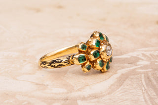 Late 17th-Century Spanish Emerald and Diamond Rosette Ring, c.1680