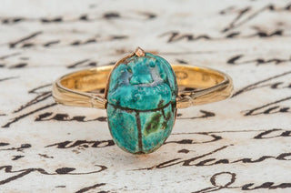 Antique Ring with Egyptian Faience Scarab