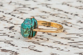 Antique Ring with Egyptian Faience Scarab