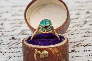 Antique Ring with Egyptian Faience Scarab