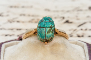 Antique Ring with Egyptian Faience Scarab