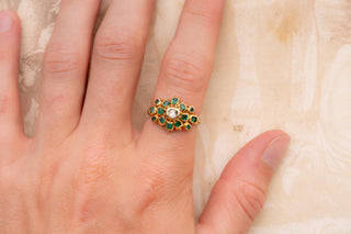 Late 17th-Century Spanish Emerald and Diamond Rosette Ring, c.1680