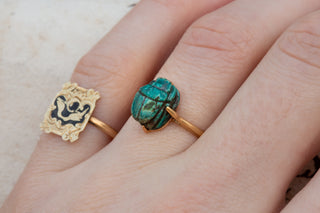 Antique Ring with Egyptian Faience Scarab