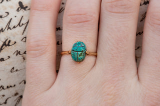 Antique Ring with Egyptian Faience Scarab