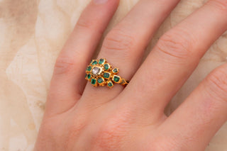 Late 17th-Century Spanish Emerald and Diamond Rosette Ring, c.1680