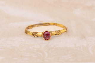 14th-Century Medieval Gold Ring with Ruby Cabochon, c.1350 — English or French
