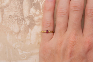 14th-Century Medieval Gold Ring with Ruby Cabochon, c.1350 — English or French