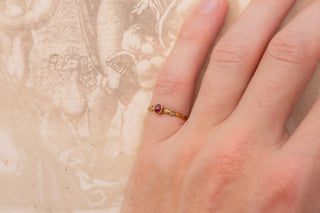 14th-Century Medieval Gold Ring with Ruby Cabochon, c.1350 — English or French