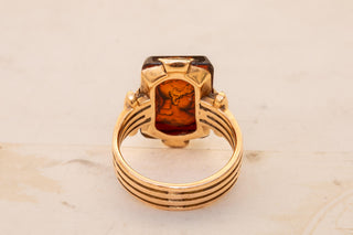 Antique French Gold Intaglio Signet Ring Neoclassical Warrior God Gladiator Ring