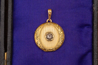 Belle Époque French Diamond Locket Pendant, Antique 18K Gold, c.1910