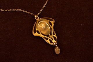 Arts & Crafts Turquoise Pendant Necklace by Murrle Bennett, c.1905 Art Nouveau