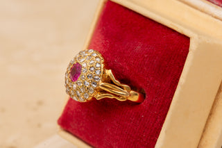 Victorian Ruby and Diamond Cluster