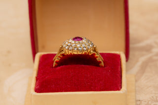 Victorian Ruby and Diamond Cluster