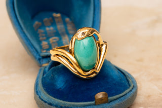 Antique Turquoise Snake Ring