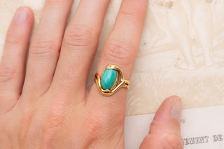 Antique Turquoise Snake Ring