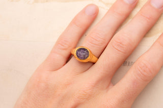 Sassanian Gold and Amethyst Intaglio Ring, c. 6th Century A.D.