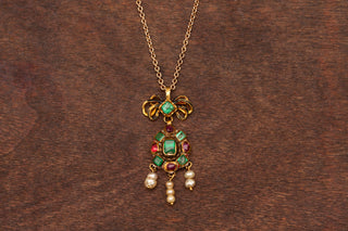 Baroque Gold Pendant with Emeralds, Rubies, Pearls and Enamel, c.1680