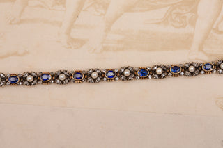 Vintage Sapphire and Pearl Bracelet