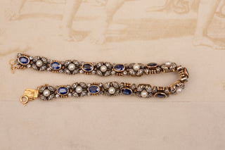 Vintage Sapphire and Pearl Bracelet