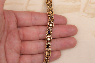 Vintage Sapphire and Pearl Bracelet