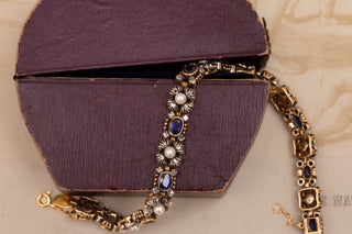 Vintage Sapphire and Pearl Bracelet