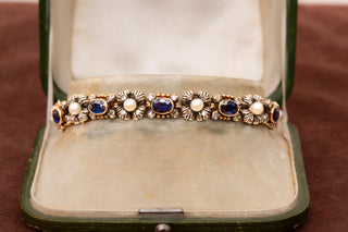 Vintage Sapphire and Pearl Bracelet