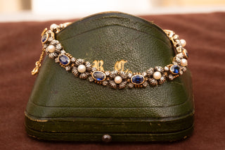Vintage Sapphire and Pearl Bracelet