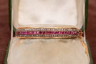 Antique Ruby and Diamond Bangle