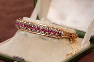 Antique Ruby and Diamond Bangle