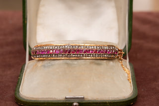 Antique Ruby and Diamond Bangle