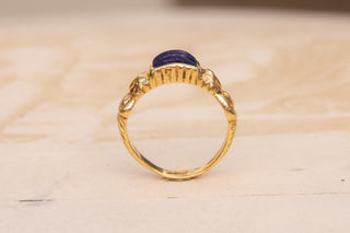 Egyptian Revival Tutankhamun Gold and Lapis Lazuli Ring, Egypt 1947