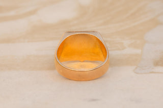 French Art Deco Gold Signet Ring with Haas Coat of Arms, c.1930