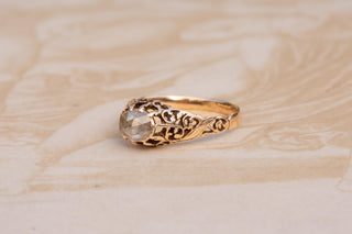 Victorian Openwork Gold Ring with Rose-Cut Diamond, c.1880