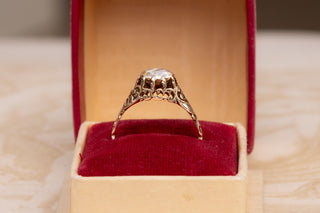 Victorian Openwork Gold Ring with Rose-Cut Diamond, c.1880