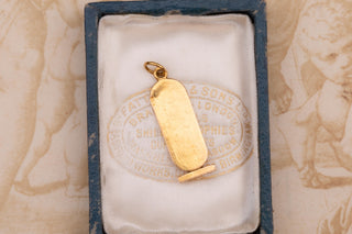 Vintage Egyptian 18k Gold Tutankhamun Cartouche Pendant, 1982