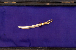 Vintage Central European Two-Tone Gold Sword Pendant, c.1970