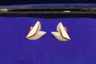 Vintage French 18K Gold Shark Tooth Parure, circa 1960s–70s