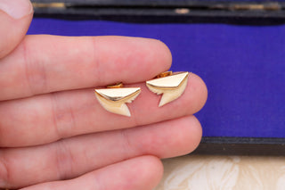 Vintage French 18K Gold Shark Tooth Parure, circa 1960s–70s