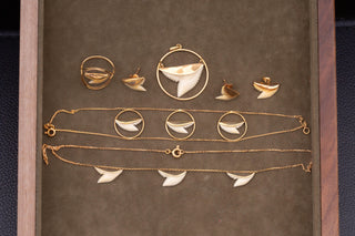 Vintage French 18K Gold Shark Tooth Parure, circa 1960s–70s